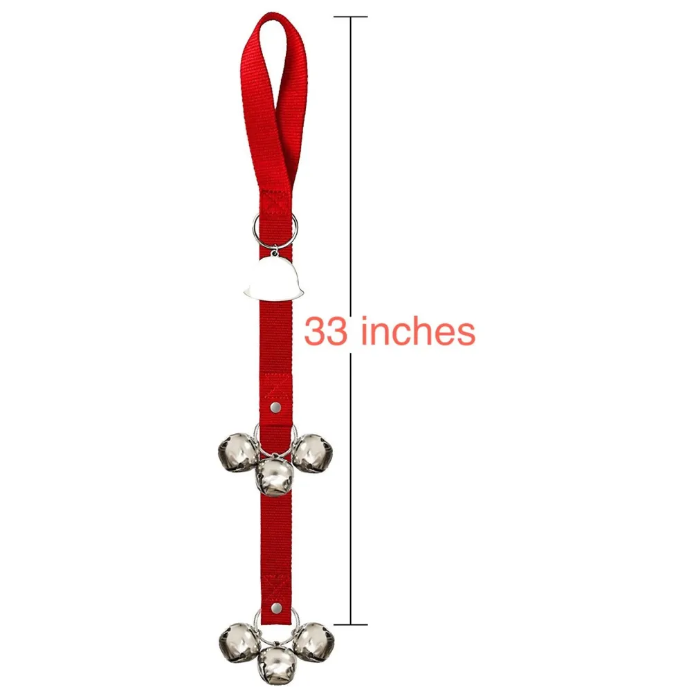 Dog Doorbells Training Potty Great Dog Bells Adjustable Door Bell Dog Bells for Potty Training Your Puppy The Easy Way Small and Large Breeds. (Red) - 4