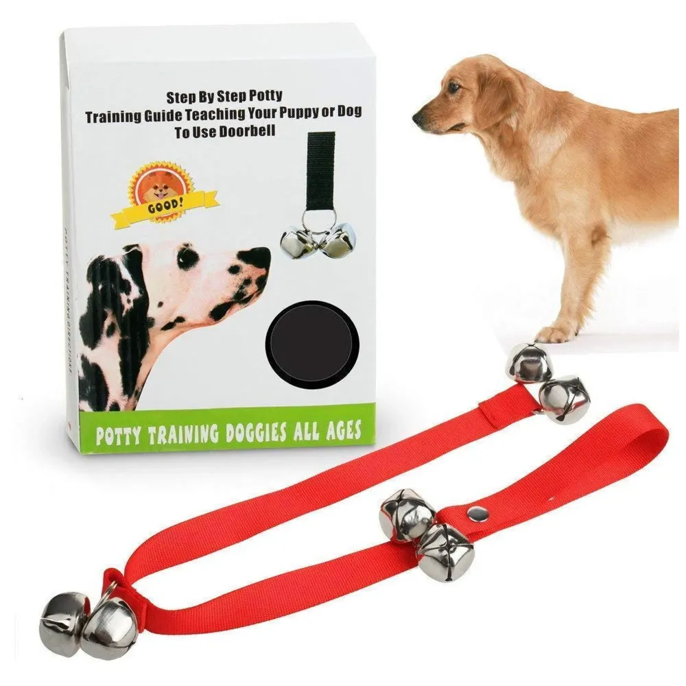 Dog Doorbells Training Potty Great Dog Bells Adjustable Door Bell Dog Bells for Potty Training Your Puppy The Easy Way Small and Large Breeds. (Red) - 5