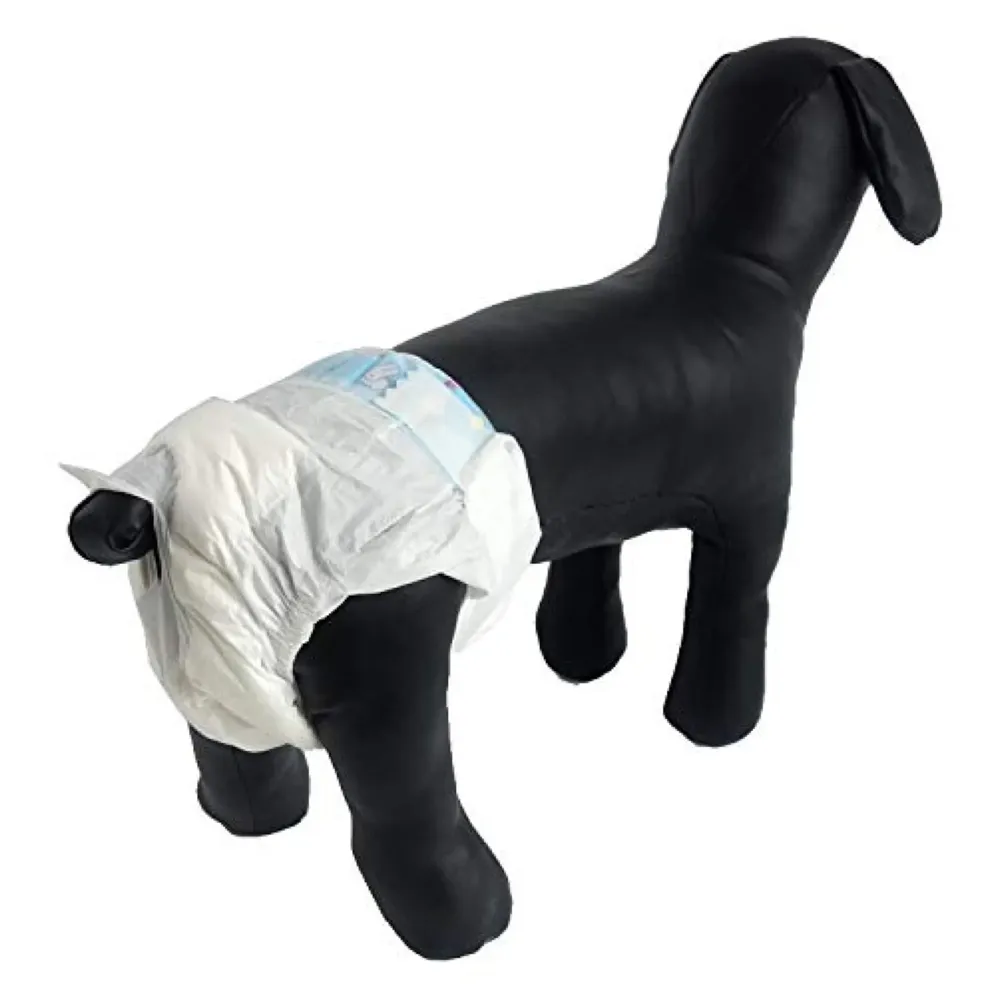 Dog Diaper, Pet Diapers High Absorb Disposable Dog Pants Adjustable Nappies Cover Up Panties. (Medium)