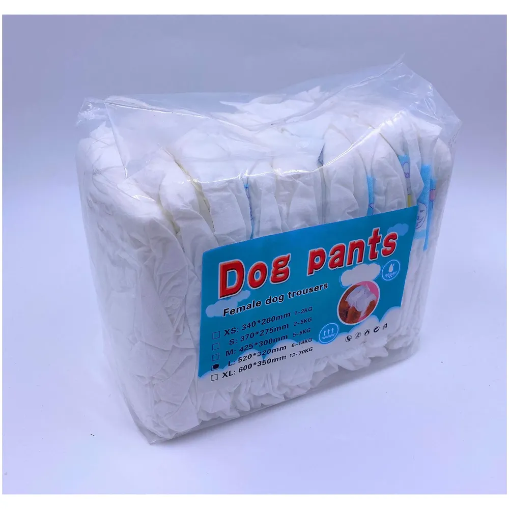 Dog Diaper, Pet Diapers High Absorb Disposable Dog Pants Adjustable Nappies Cover Up Panties. (Large)