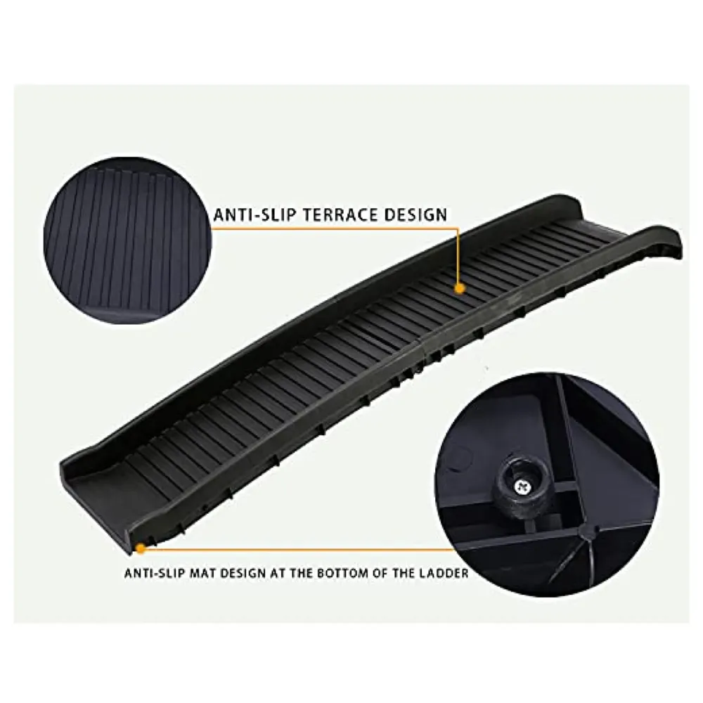 Foldable Dog Ramp for Cars and Homes, 4 Times Folding (15.5 x 10 Inch) for Storage, Pet Car Ramp Stairs, Vehicle Ramp 62 x 15.5 x 3.5 Inch for Big and Small Dogs