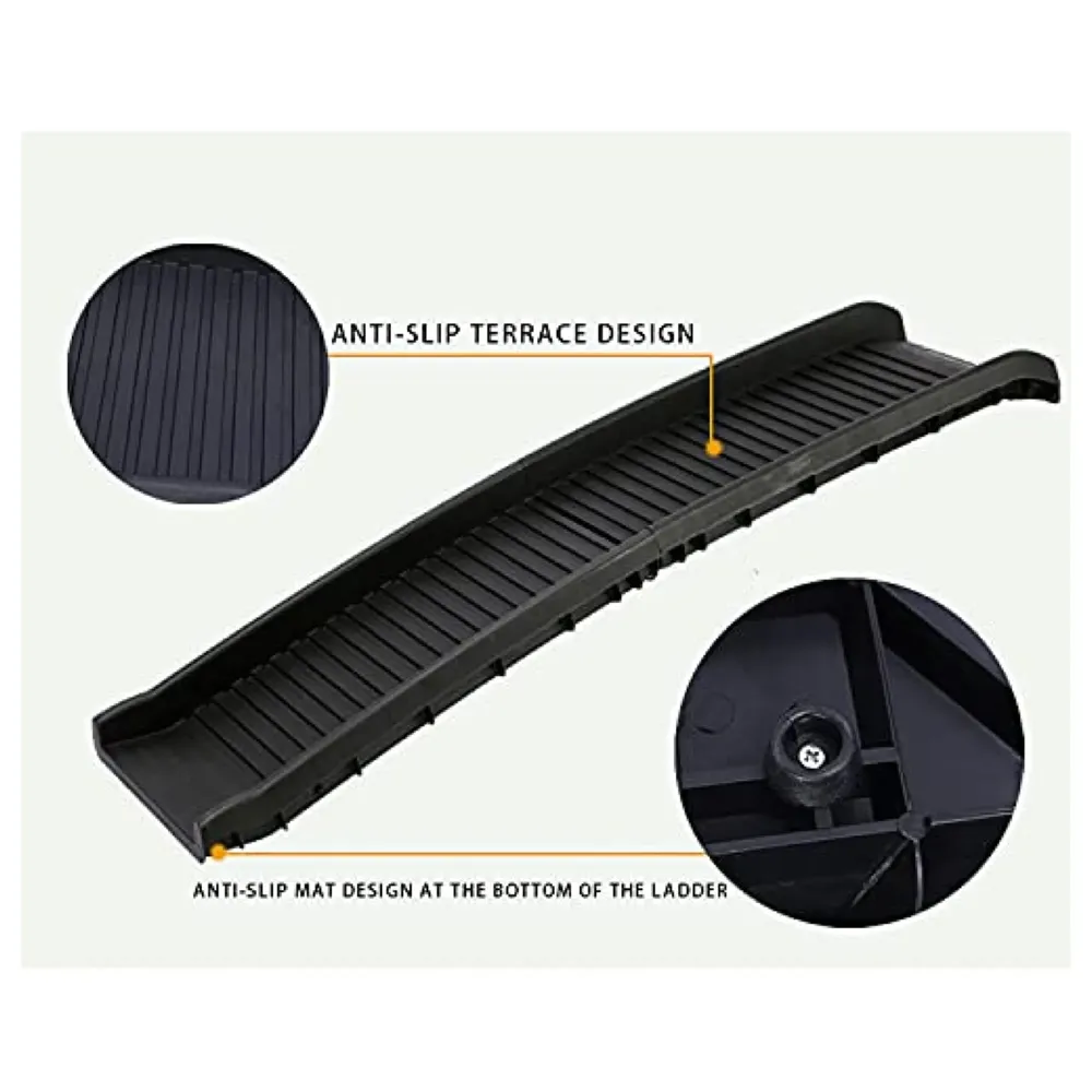 Foldable Dog Ramp for Cars and Homes, 4 Times Folding (15.5 x 10 Inch) for Storage, Pet Car Ramp Stairs, Vehicle Ramp 62 x 15.5 x 3.5 Inch for Big and Small Dogs