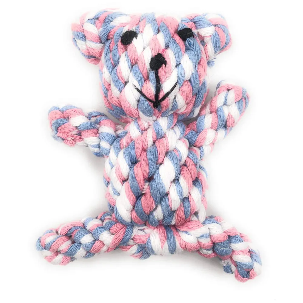 Dog Rope Toy Set Puppy Pet Chew Training Animal Design Durable Interactive Toys Dental Health Teeth Cleaning Toy for Small Medium Dog Biting Toys (Bear)