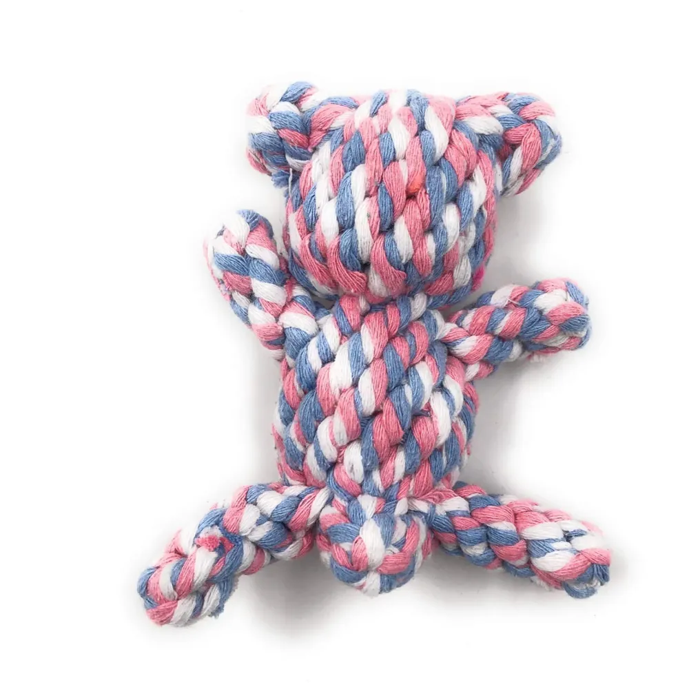 Dog Rope Toy Set Puppy Pet Chew Training Animal Design Durable Interactive Toys Dental Health Teeth Cleaning Toy for Small Medium Dog Biting Toys (Bear)