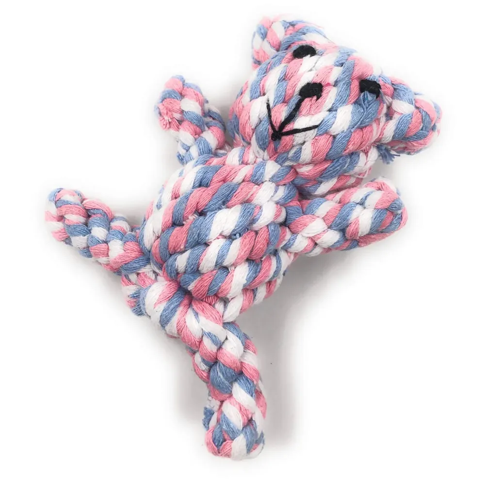 Dog Rope Toy Set Puppy Pet Chew Training Animal Design Durable Interactive Toys Dental Health Teeth Cleaning Toy for Small Medium Dog Biting Toys (Bear)