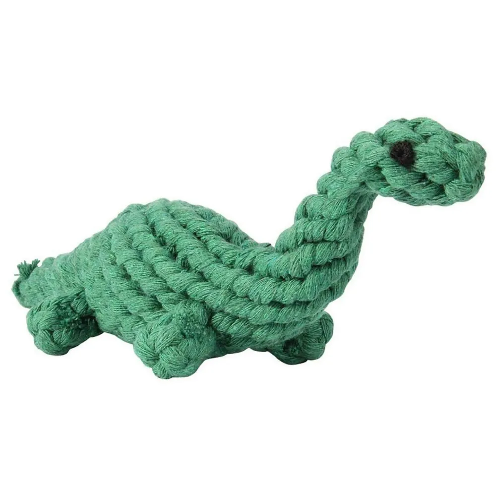 Dog Rope Toy Set Puppy Pet Chew Training Animal Design Durable Interactive Toys Dental Health Teeth Cleaning Toy for Small Medium Dog Biting Toys (Dinosaur)