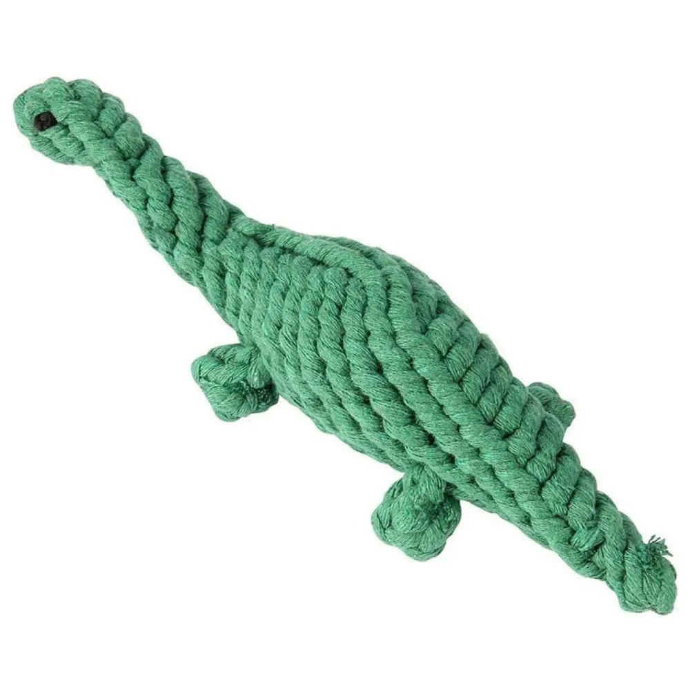 Dog Rope Toy Set Puppy Pet Chew Training Animal Design Durable Interactive Toys Dental Health Teeth Cleaning Toy for Small Medium Dog Biting Toys (Dinosaur)