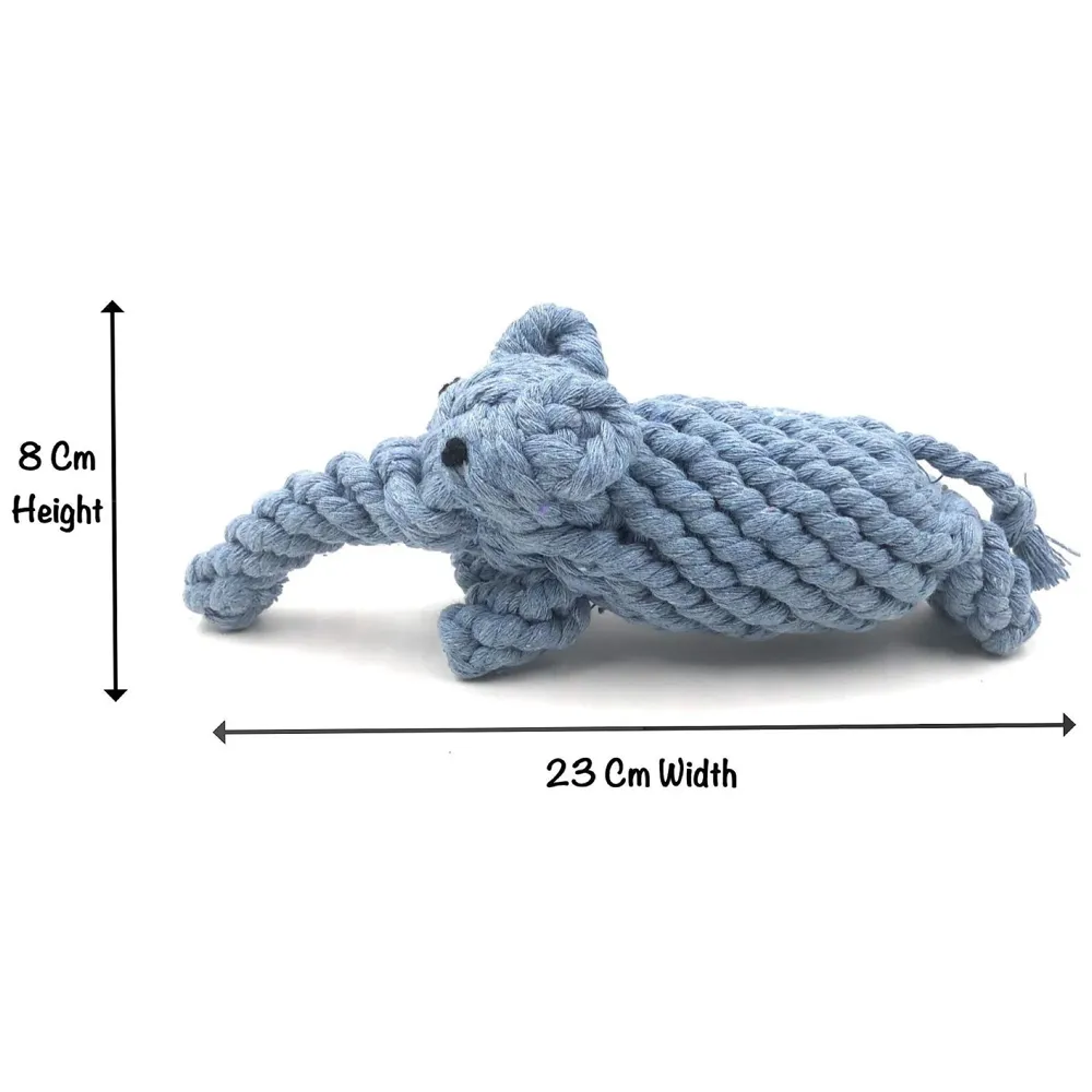 Dog Rope Toy Set Puppy Pet Chew Training Animal Design Durable Interactive Toys Dental Health Teeth Cleaning Toy for Small Medium Dog Biting Toys (Elephant)