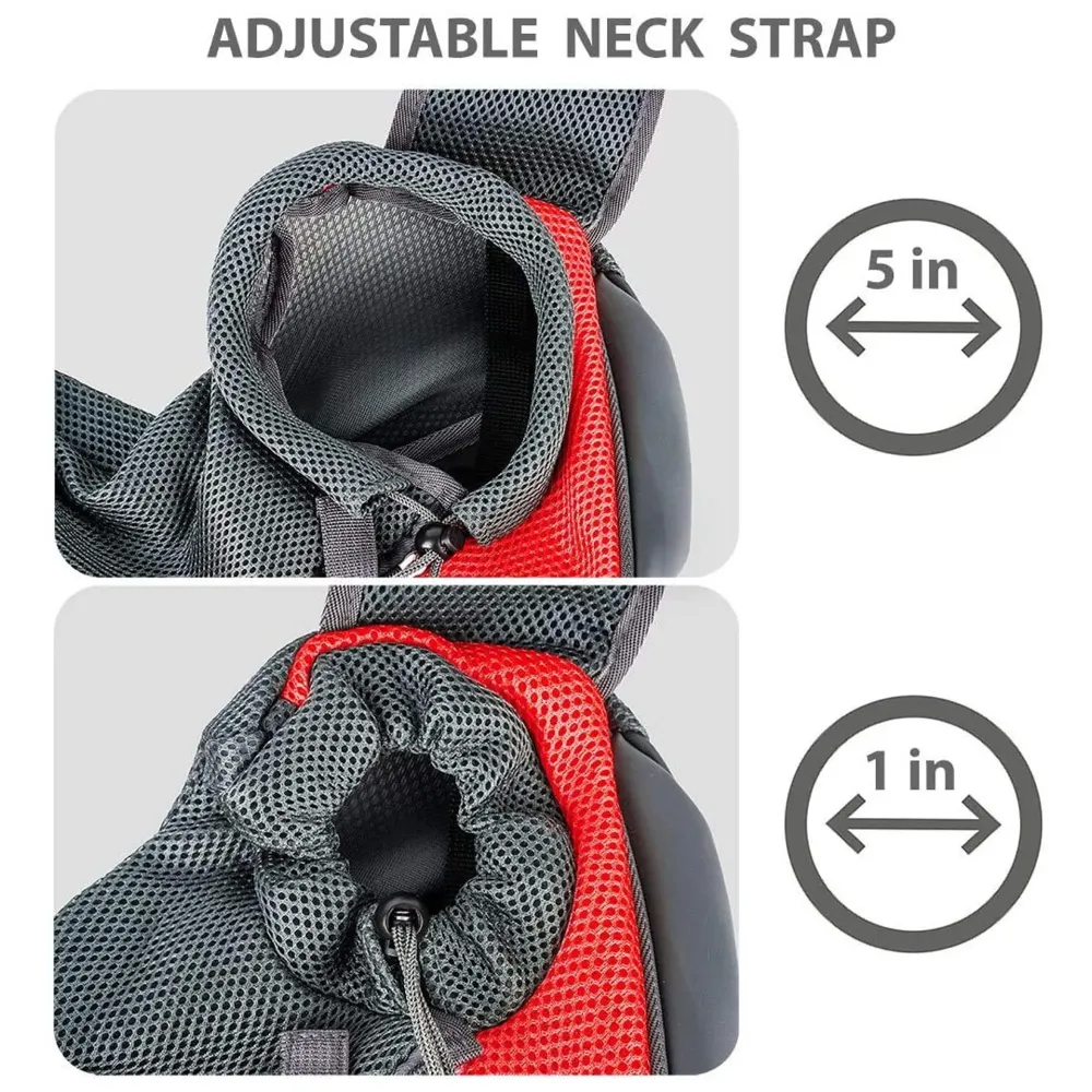 24x7 eMall® Pet Sling Carrier - Small Dog Cat Sling Pet Carrier Bag Safe Comfortable Adjustable Pouch Single Shoulder Carry Tote Handbag for Pets Upto 10 Kgs. (Red) 18 x10 Inch - 4