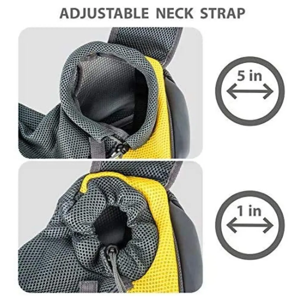 24x7 eMall® Pet Sling Carrier - Small Dog Cat Sling Pet Carrier Bag Safe Comfortable Adjustable Pouch Single Shoulder Carry Tote Handbag for Pets Upto 10 Kgs. (Yellow) 18 x10 Inch