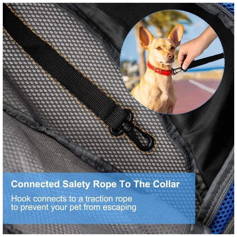 24x7 eMall® Pet Sling Carrier - Small Dog Cat Sling Pet Carrier Bag Safe Comfortable Adjustable Pouch Single Shoulder Carry Tote Handbag for Pets Upto 10 Kgs. (Blue) 18 x10 Inch