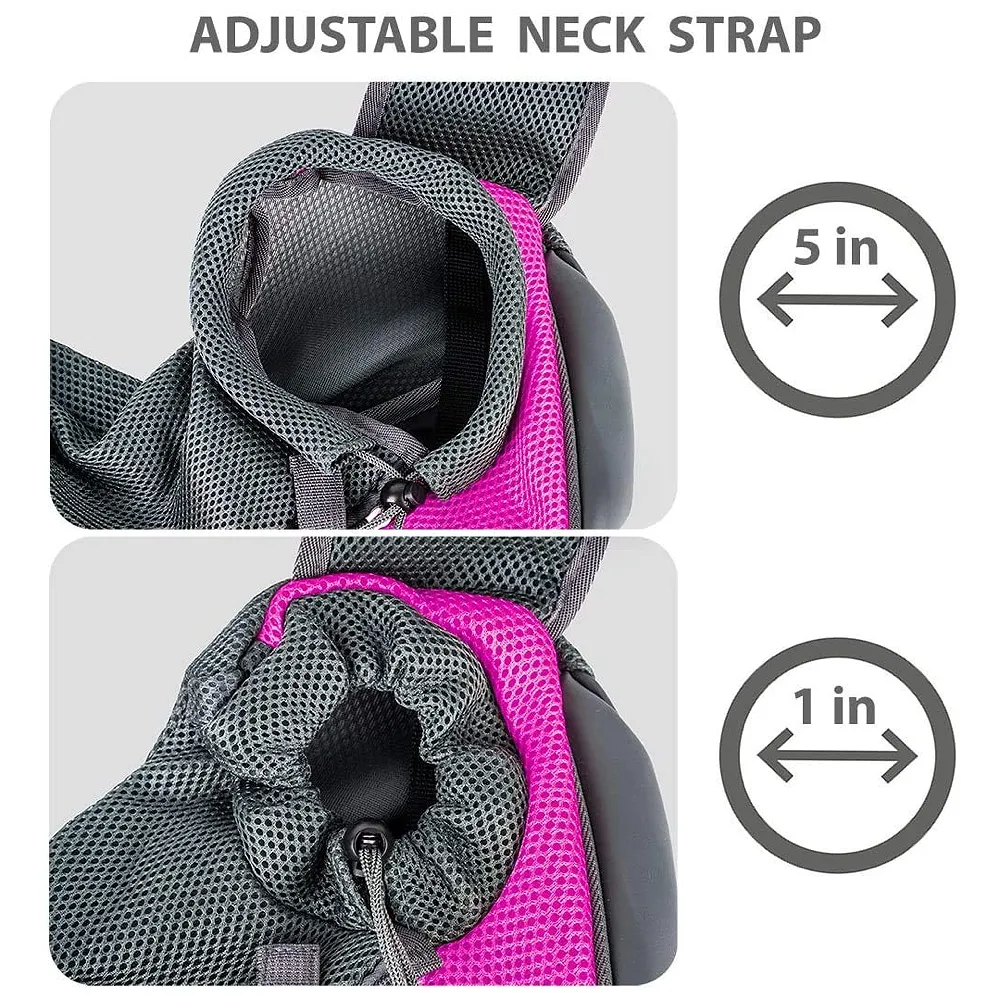 Pet Sling Carrier Bag 16 x 9 Inch Pink for Small Dog Upto 7 Kg Premium