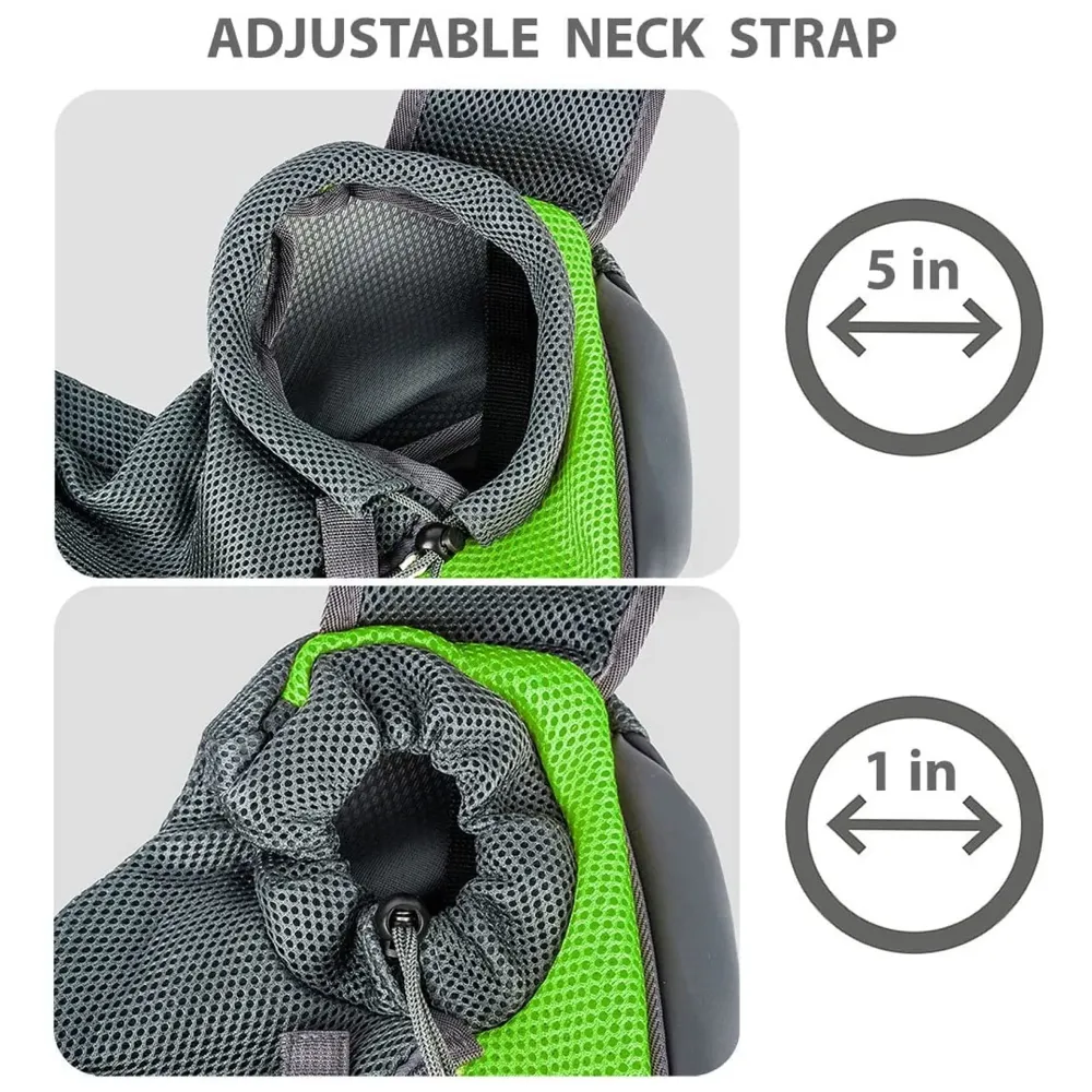 Pet Sling Carrier - Small Dog Cat Sling Pet Carrier Bag Safe Comfortable Adjustable Pouch Single Shoulder Carry Tote Handbag for Pets Upto 7Kgs 16 x 9 Inch (Green 16 x 9 Inch)