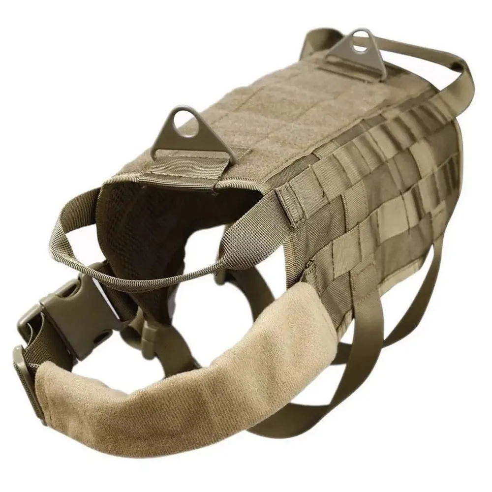 Tactical Dog Harness Nylon Breathable Adjustable Reflective Easy Control Comfortable Harness. Large 18-30 Inch Girth