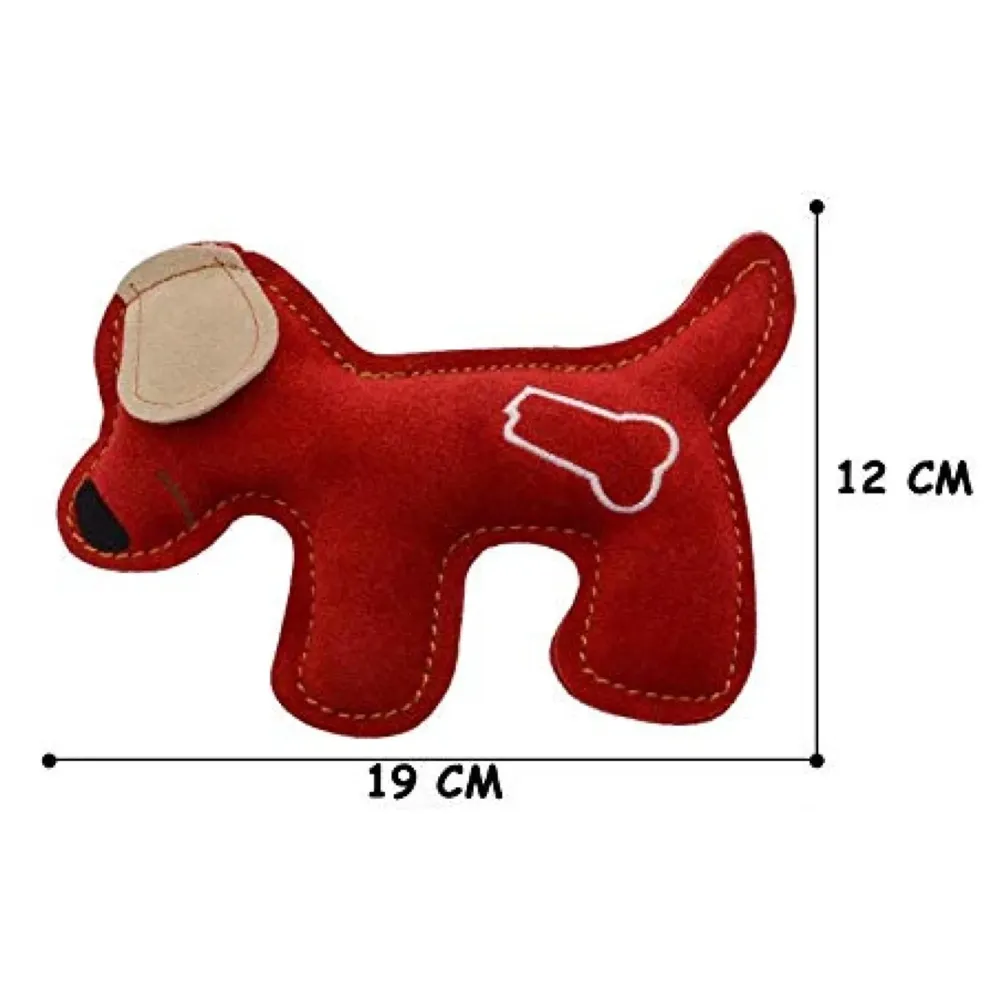 Toys for Dogs, Dog Chew Toy, Durable Puppy Squeaky Dog Toys, Durable Leather Material with Squeaker Inside 2 Squeakers Leather Dog Toys for Small and Medium Dogs (Dog)