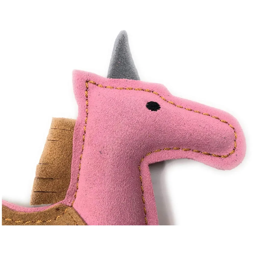 Toys for Dogs, Dog Chew Toy, Durable Puppy Squeaky Dog Toys, Durable Leather Material with Squeaker Inside 2 Squeakers Leather Dog Toys for Small and Medium Dogs (Unicorn) - 5