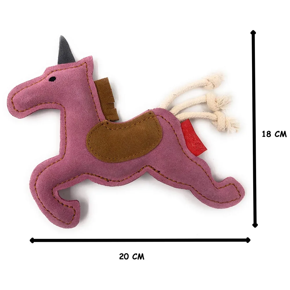 Toys for Dogs, Dog Chew Toy, Durable Puppy Squeaky Dog Toys, Durable Leather Material with Squeaker Inside 2 Squeakers Leather for Small and Medium Dogs (Unicorn) Premium