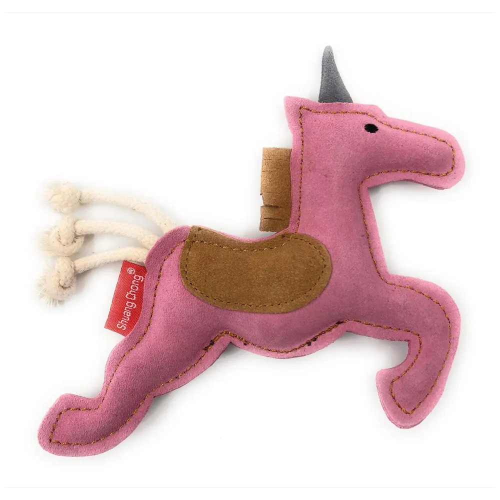 Toys for Dogs, Dog Chew Toy, Durable Puppy Squeaky Dog Toys, Durable Leather Material with Squeaker Inside 2 Squeakers Leather Dog Toys for Small and Medium Dogs (Unicorn)