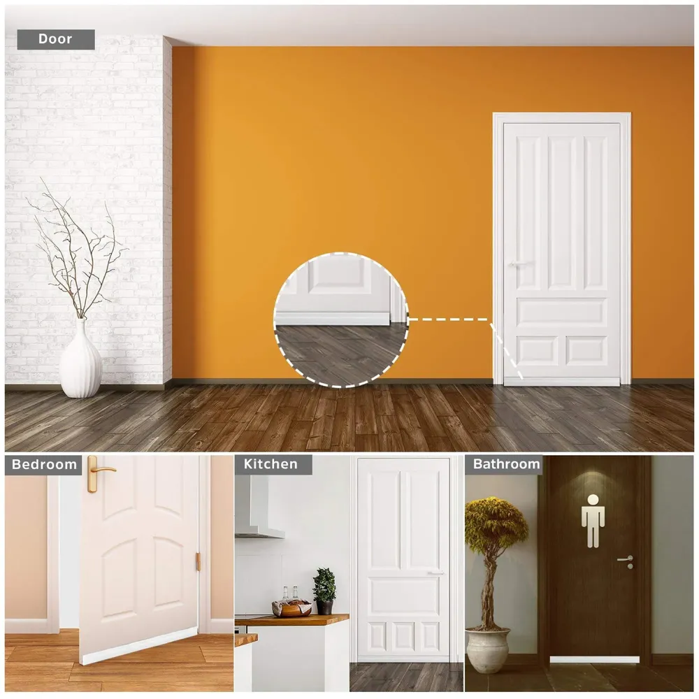 Flexible PVC Door Draft Guard with Adhesive Tape(Length 90cm, Width 45mm) (Brown Door)