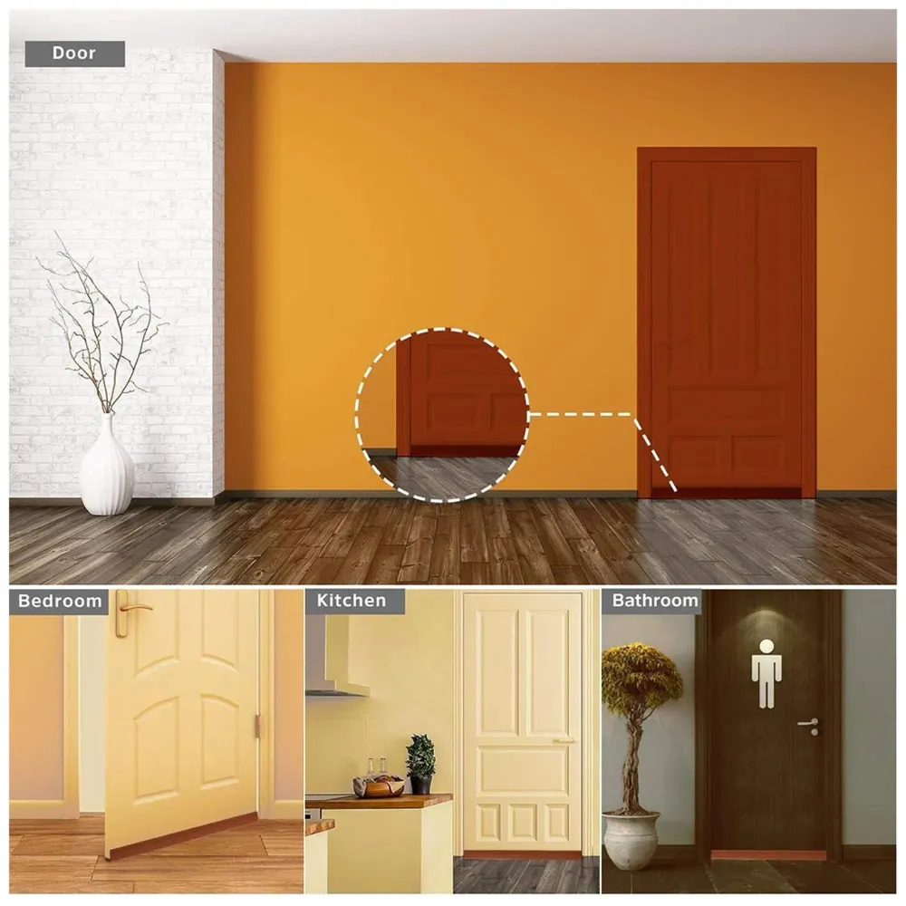 Flexible PVC Door Draft Guard ~ Door Sealer ~ Door Sealing Strip for Doors and Windows. with Adhesive Tape. Length – 90 cm. Width – 45mm (Brown) - 6