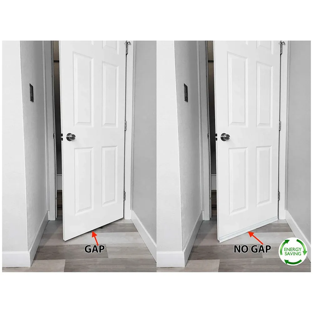 Flexible PVC Door Draft Guard with Adhesive Tape(Length 90cm, Width 45mm) (Brown Door)