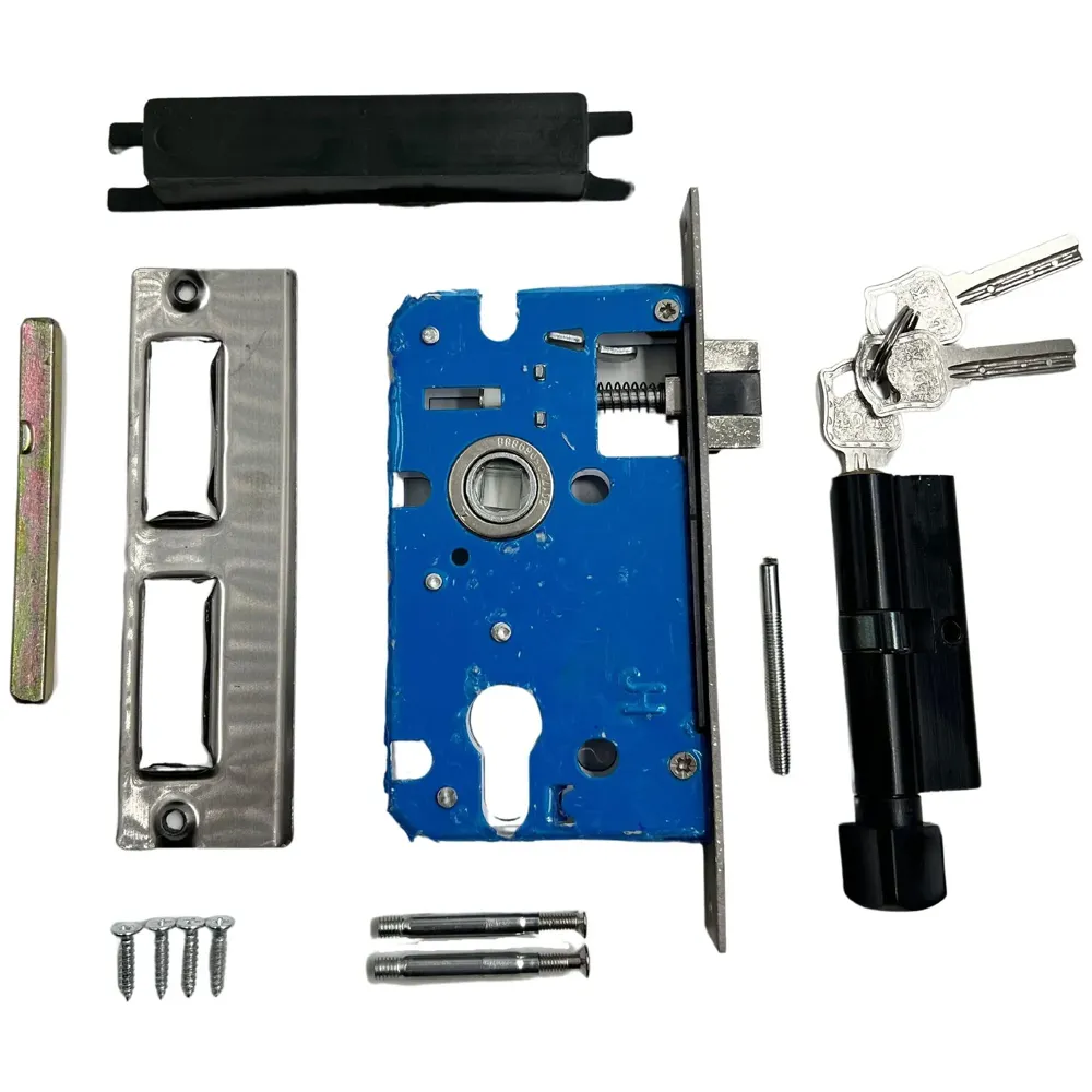 Antique Door Handle Set Mortise Lock for Bedroom, Living Room, Main Door Brass Lock Body and One Side Key 9 Inches 3 Keys Lock Set - 3