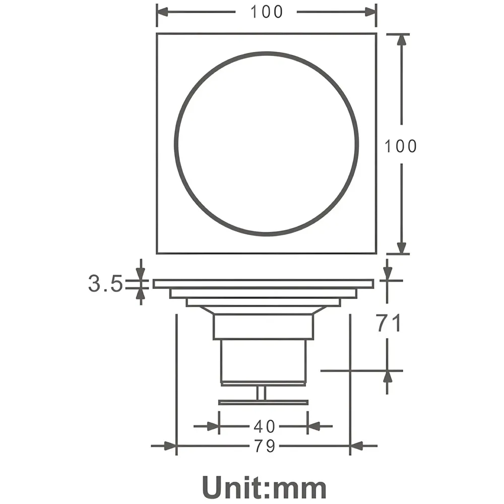 Antique Brown Floor Drain Jali 4 x 4 Inches Tile Insert Floor Drain, SS, Shower Drain Channel Tile Drain with Cockroach Trap Concealed Matt Brown
