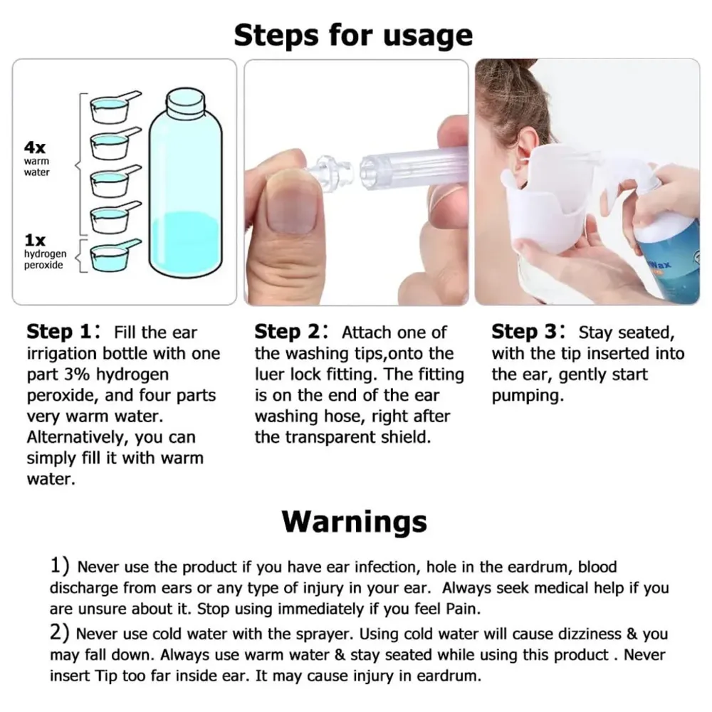 Ear Irrigation Washer Bottle System Ear Wax Removal Tool For Family Profeesional