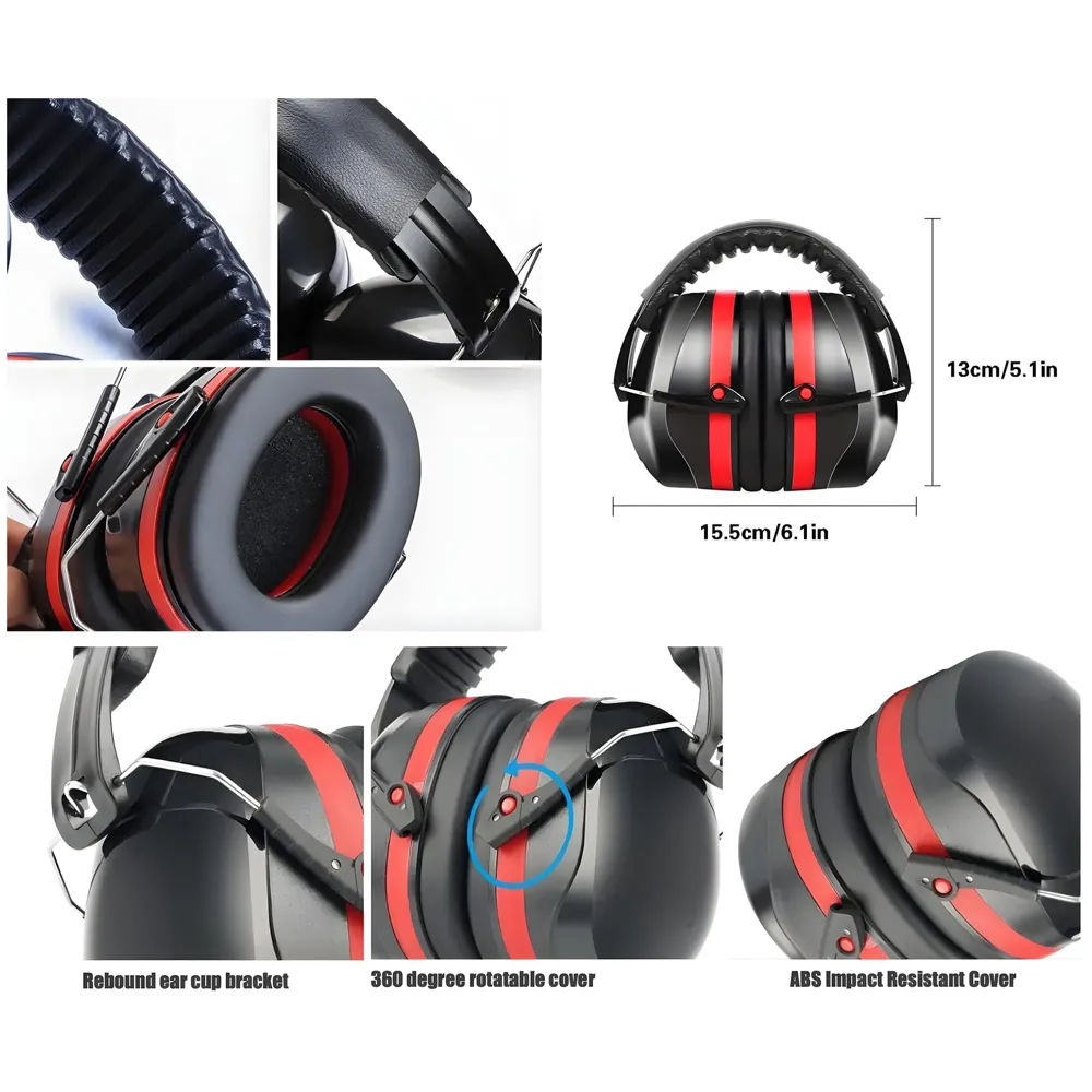 Noise Reduction Safety Ear Muffs, Hearing Protection Earmuffs, NRR 28dB SNR 33dB Noise Sound Protection Headphones for Shooting Gun Range Mowing Construction Woodwork Studying Adult Kids