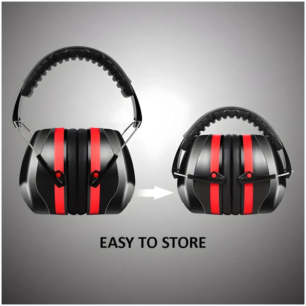 Noise Reduction Safety Ear Muffs, Hearing Protection Earmuffs, NRR 28dB SNR 33dB Noise Sound Protection Headphones for Shooting Gun Range Mowing Construction Woodwork Studying Adult Kids
