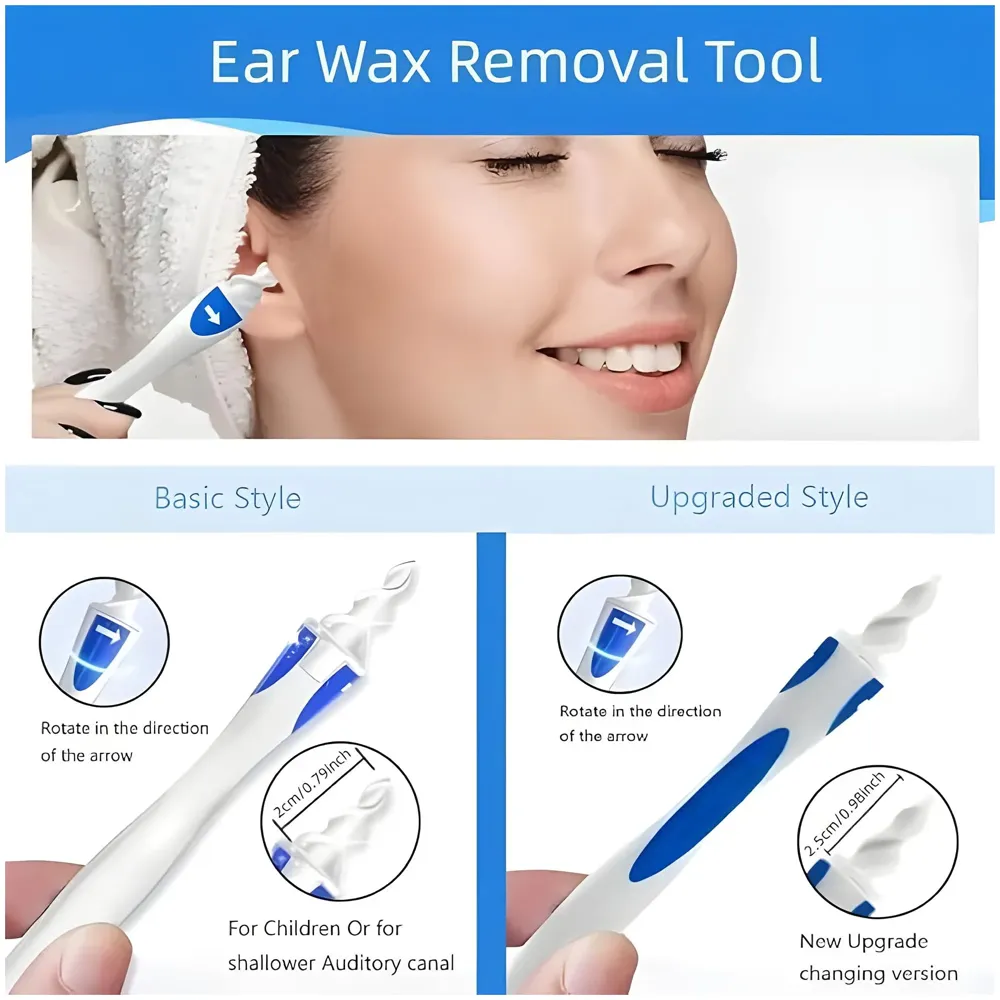 Ear Wax Removal Kit Tool, 16 Q-Grips Q tips Ear Wax Remover Reusable and Washable Replacement Soft Silicone Tips for Deep Cleaner Earwax, Ear Wax Removal Set - 5