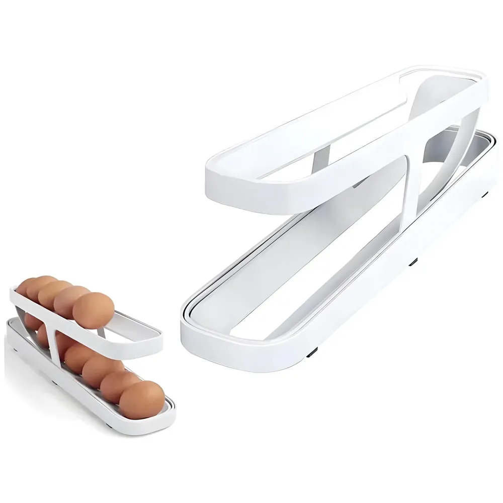 Egg Dispenser Rolling Eggs Dispenser and Organizer for Refrigerator Storage Space-Saving Home and Kitchen Automatic Egg Rack