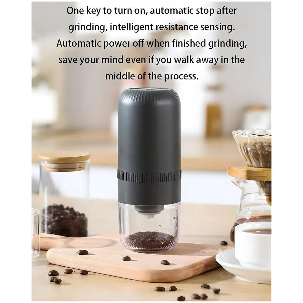 Auto Coffee Grinder Electric, Adjustable Coarseness, Portable & Multi-Purpose Coffee Grinder for Home, Office, Travel, Compact, USB-C, Black - 4