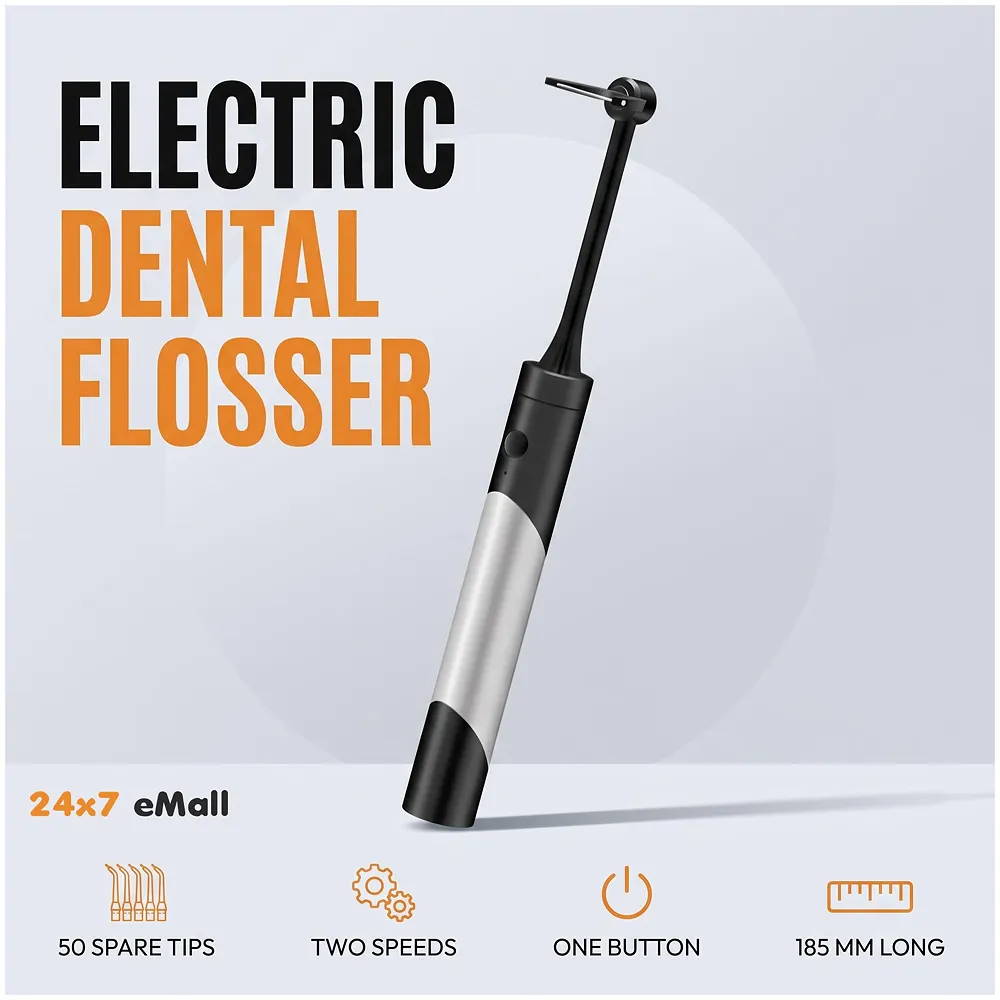 Electric Dental Flosser With 50 Replacement Tips Dental Set Automatic Flosser Portable Dental Oral Teeth Tooth Cleaner Oral Flosser