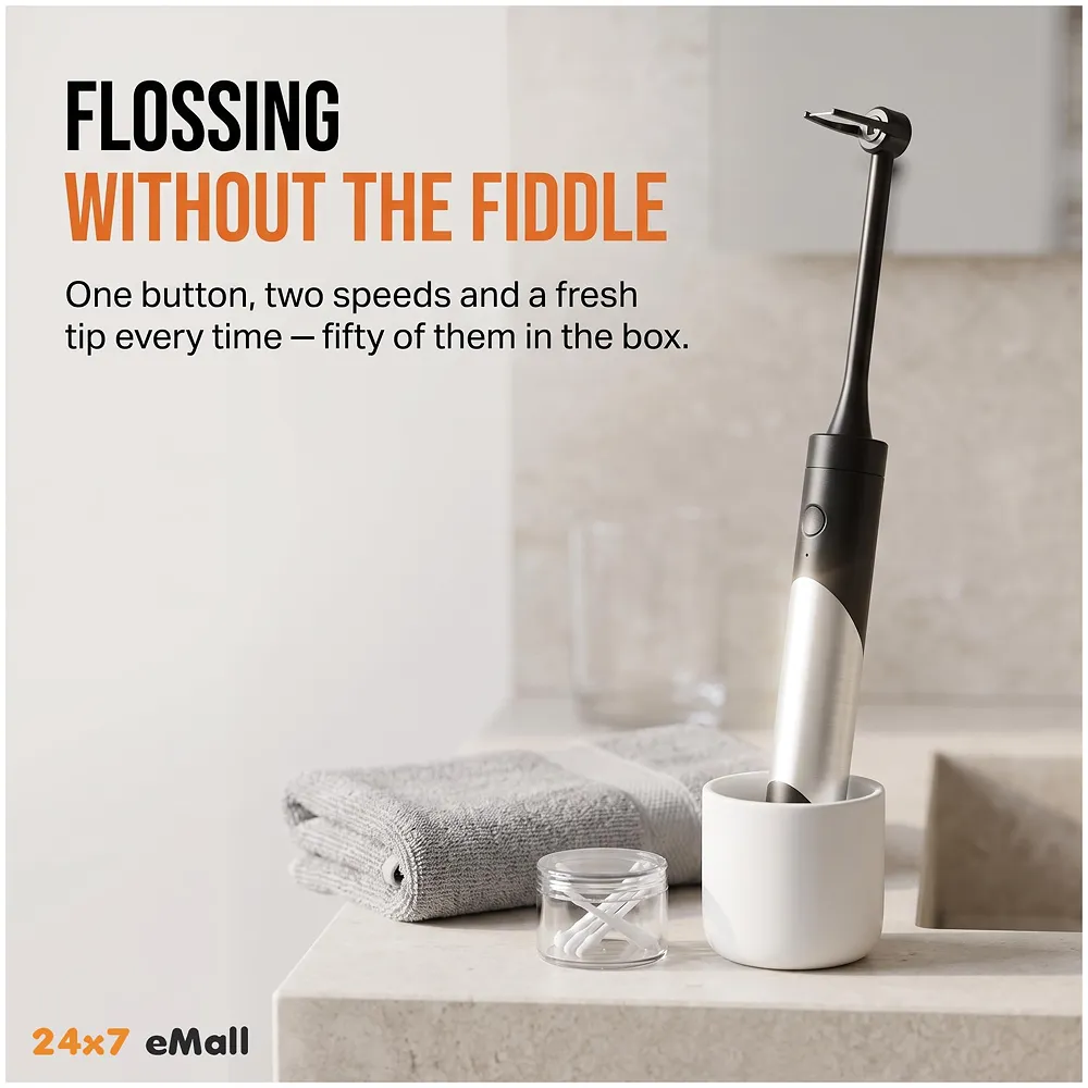 Electric Dental Flosser With 50 Replacement Tips Dental Set Automatic Flosser Portable Dental Oral Teeth Tooth Cleaner Oral Flosser