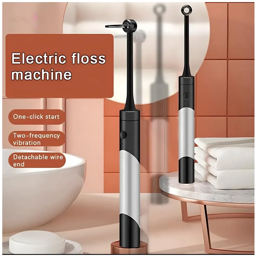Electric Dental Flosser With 50 Replacement Tips Dental Set Automatic Flosser Portable Dental Oral Teeth Tooth Cleaner Oral Flosser