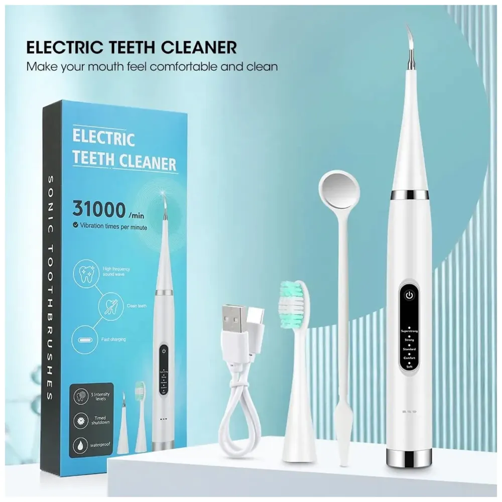 Bioline Calculus Remover Teeth Whitening Kit Tooth Cleaner Set Oral Care Electric Toothbrush Plaque Remover Tartar Removal Dental Scaler Stainless Steel Calculus Dental tools Professional