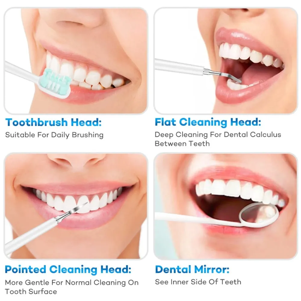 5 in 1 Electric Toothbrush Set, Calculus Remover, Tooth Cleaner Kit, Oral Care, Plaque Remover, Tartar Dental Scaler, Stainless Steel