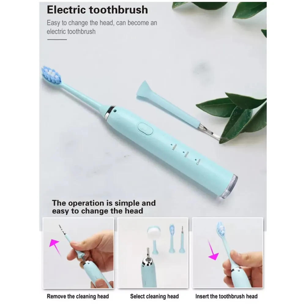 5 in 1 Electric Toothbrush Set, Calculus Remover, Tooth Cleaner Kit, Oral Care, Plaque Remover, Tartar Dental Scaler, Stainless Steel