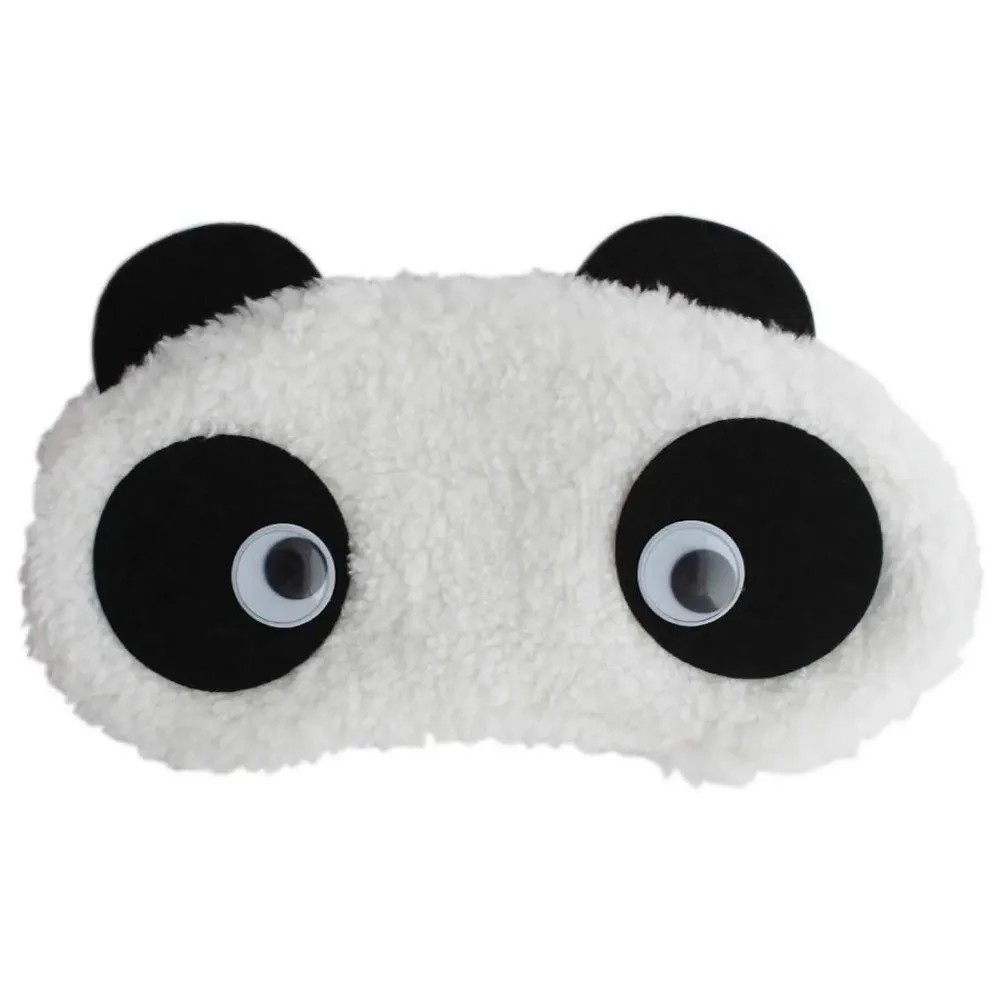 Cotton Set Of 2 ~ Super Soft & Comfortable For Proper Sleep ~ Dreamy Eyes + Heart Panda Sleeping Eye Mask ~ Complete Black-Out Design - 2