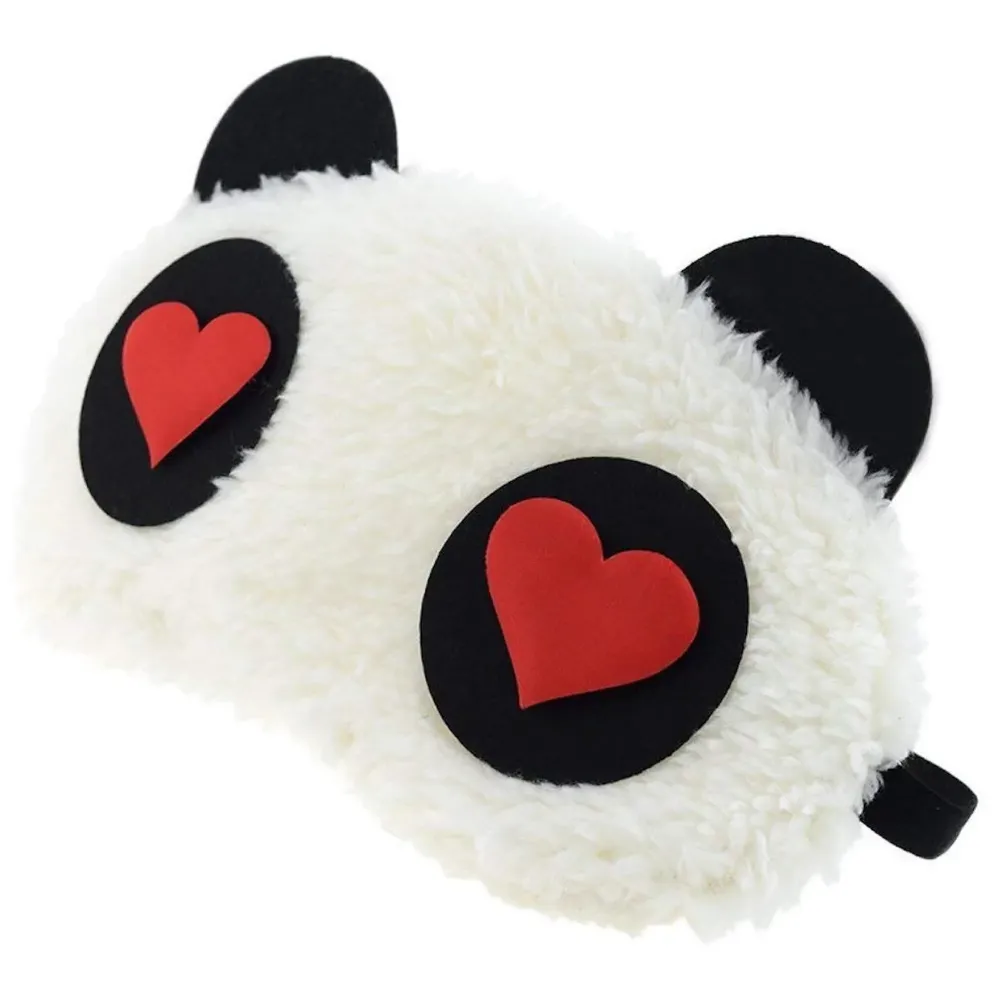Cotton Set Of 2 ~ Super Soft & Comfortable For Proper Sleep ~ Dreamy Eyes + Heart Panda Sleeping Eye Mask ~ Complete Black-Out Design - 5