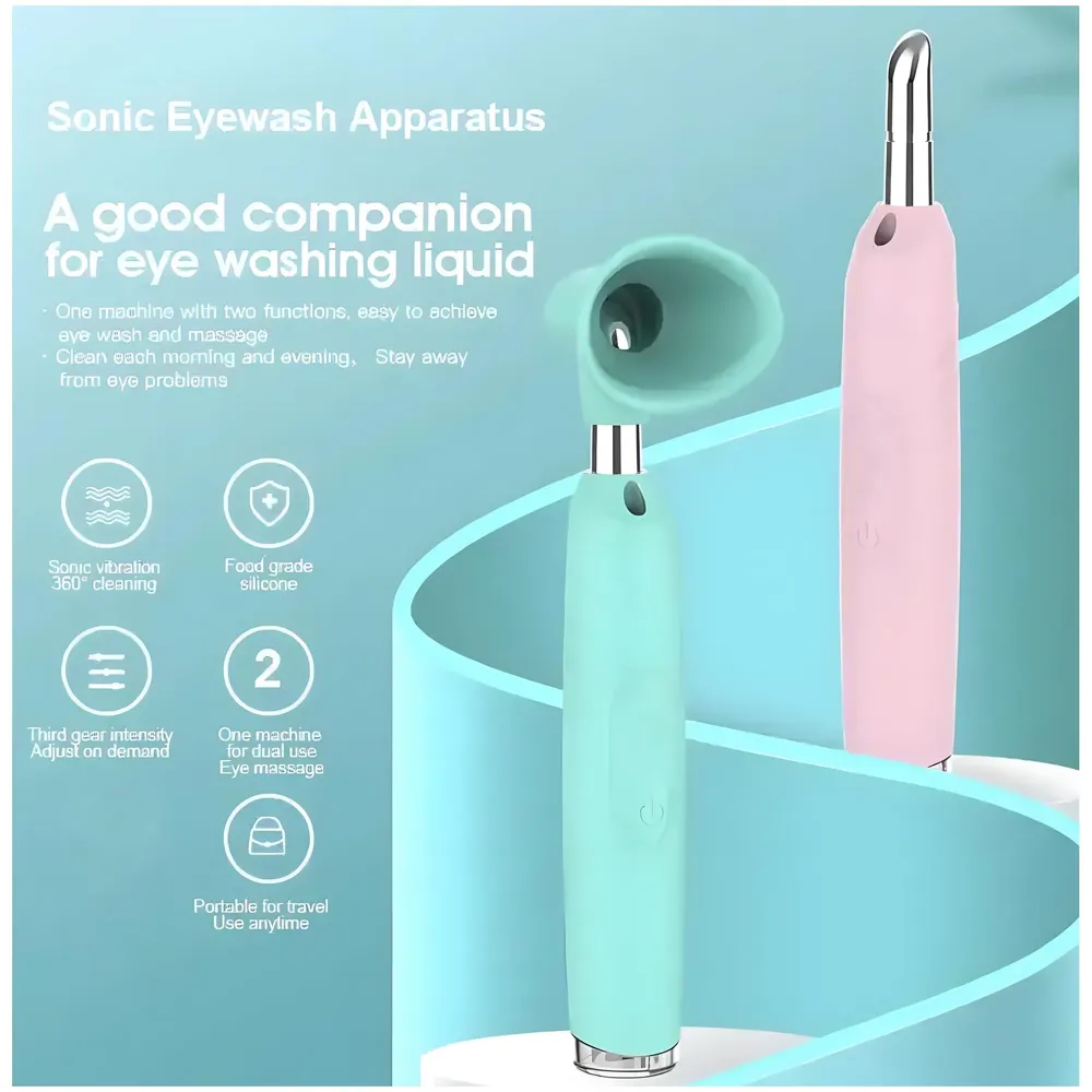 LIMEGIRL 2 In 1 Automatic Eye Make-Up Remover Electric Eye Washer Handheld Sprayer Sonic Moisturizer Eyewash Instrument Water Eye Massager 3 speed