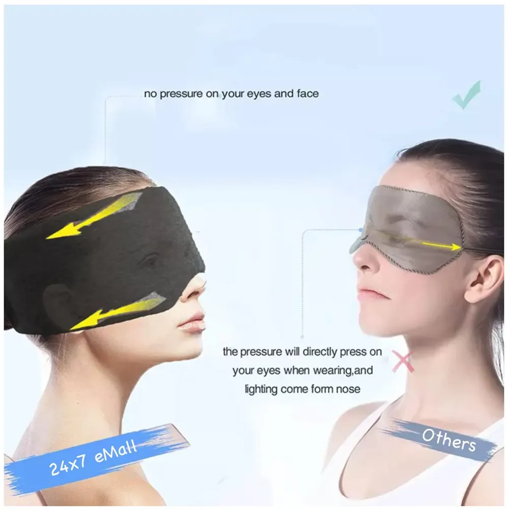 Cotton Sleep Mask Blackout Comfortable & Breathable Eye Mask for Sleeping Adjustable Blinder Blindfold Airplane Best Night Companion Eyeshade for Women Men Kid Grey - 3