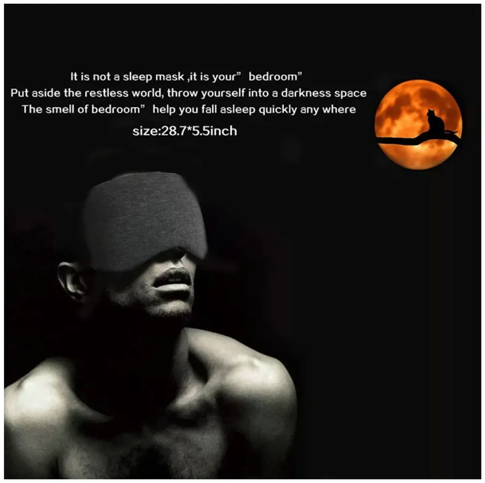 Cotton Sleep Mask Blackout Comfortable & Breathable Eye Mask for Sleeping Adjustable Blinder Blindfold Airplane Best Night Companion Eyeshade for Women Men Kid Grey - 6