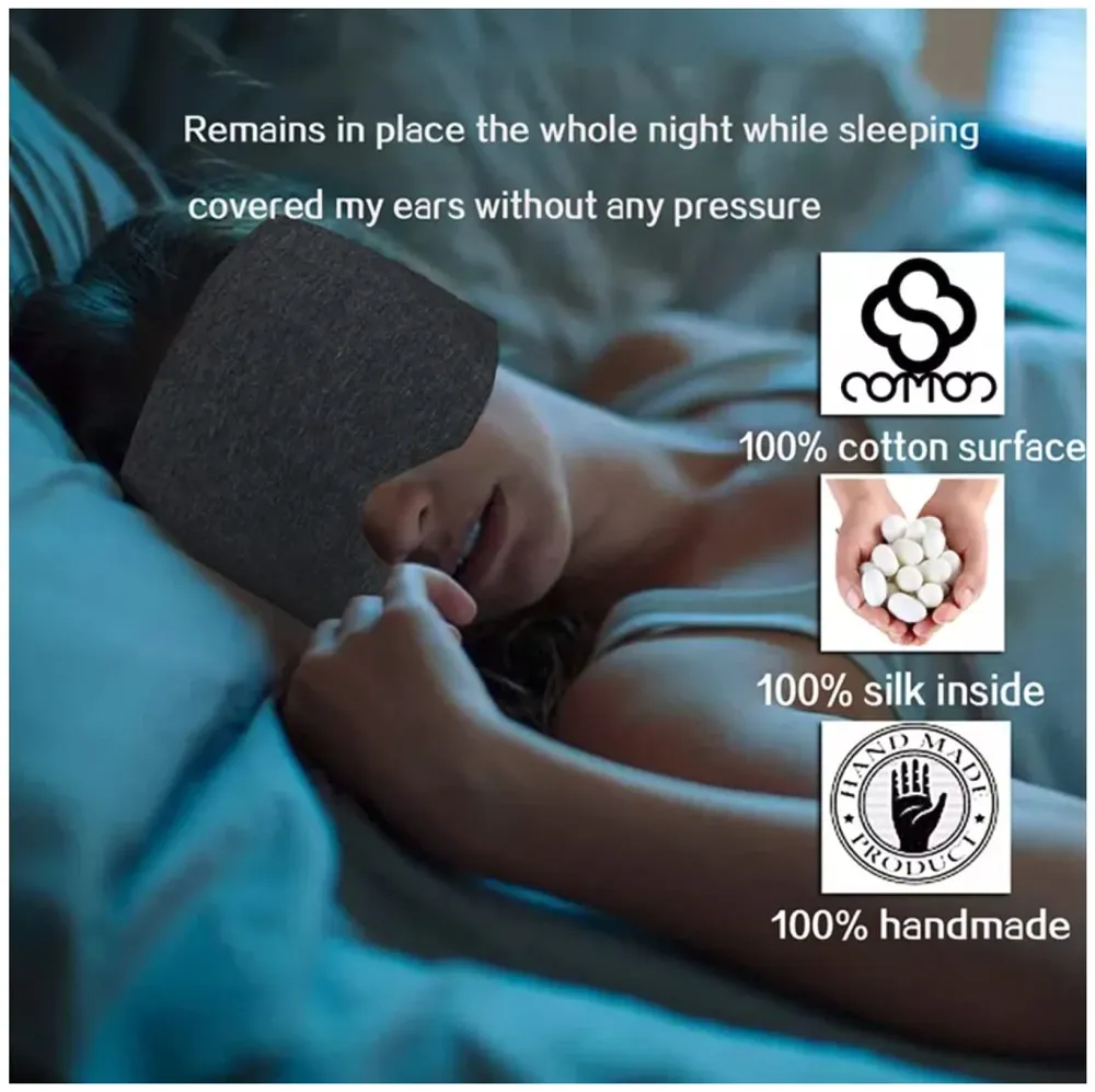 Cotton Sleep Mask Blackout Comfortable & Breathable Eye Mask for Sleeping Adjustable Blinder Blindfold Airplane Best Night Companion Eyeshade for Women Men Kid Grey - 7