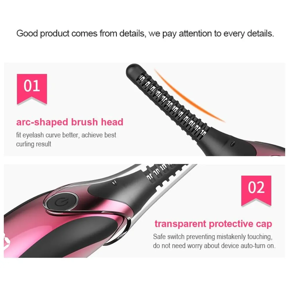 Automatic Heated Eyelash Curlers, Electric Eyelash Curler, LED Display 4 Temperature Settings, 48Hrs Long Lasting Lash Curler - 8