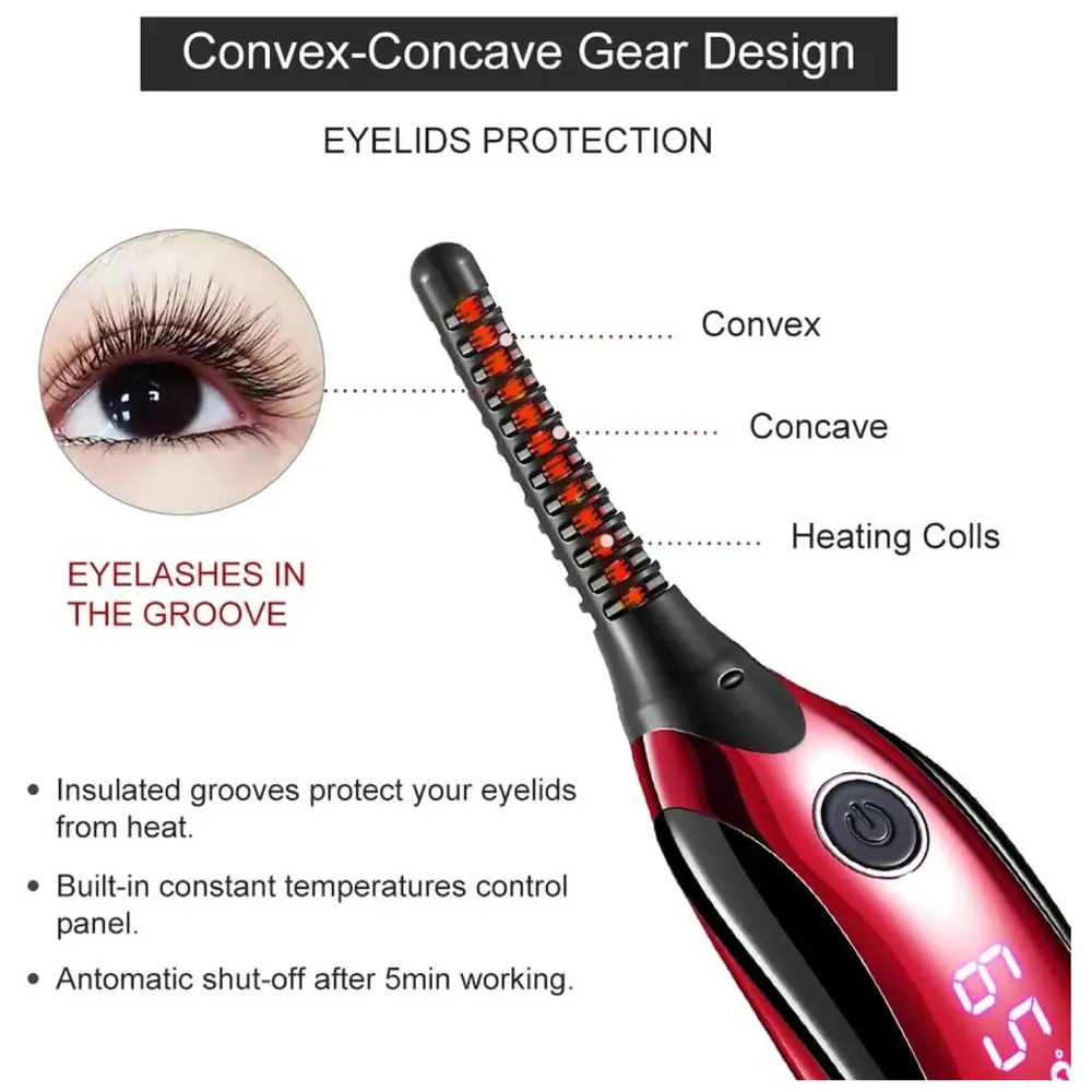 Automatic Heated Eyelash Curlers, Electric Eyelash Curler, LED Display 4 Temperature Settings, 48Hrs Long Lasting Lash Curler