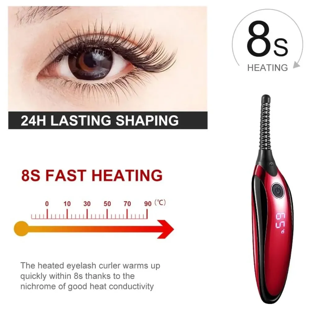 Automatic Heated Eyelash Curlers, Electric Eyelash Curler, LED Display 4 Temperature Settings, 48Hrs Long Lasting Lash Curler