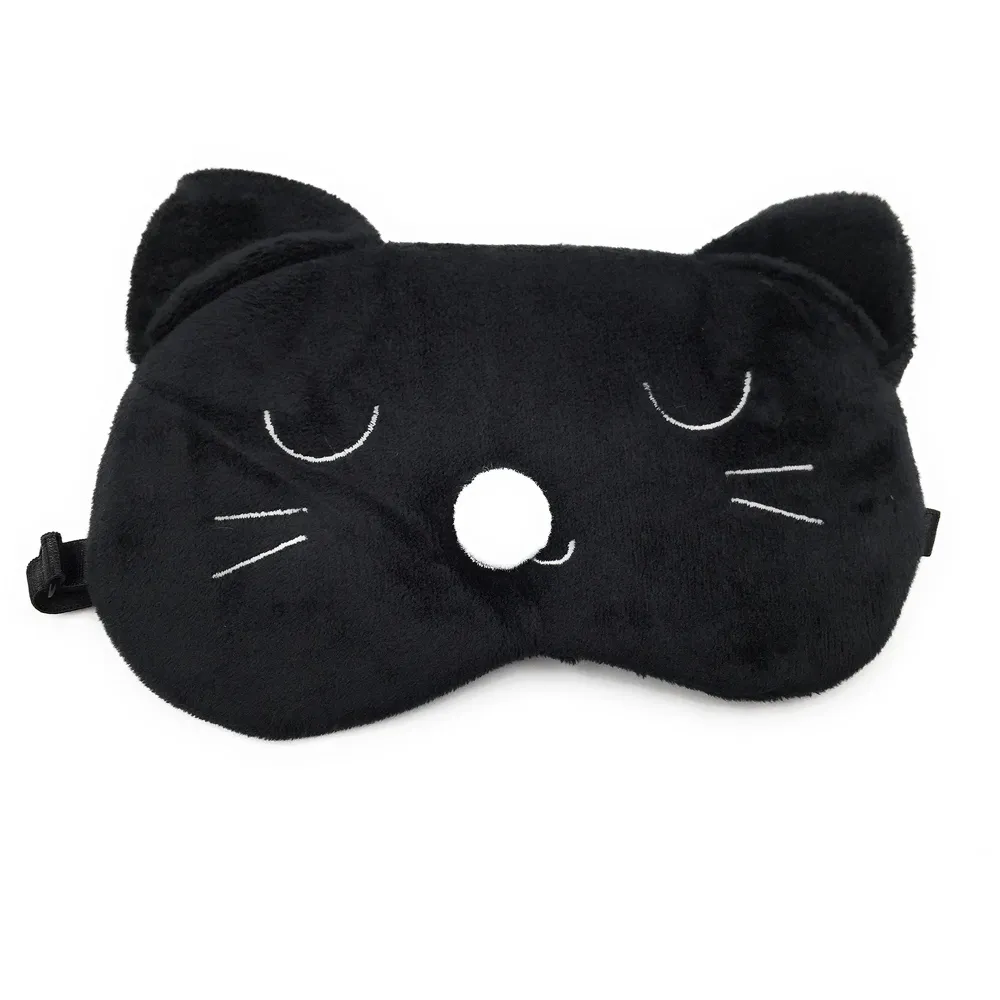 Cute Cat Eye Shade Cartoon Blindfold Eyes Cover Sleeping Travel Rest Patch Blinder Relax , Complete black-out Design, snooze , slumber , hibernate ~ Super Soft & Comfortable For Proper Sleep (Cat)