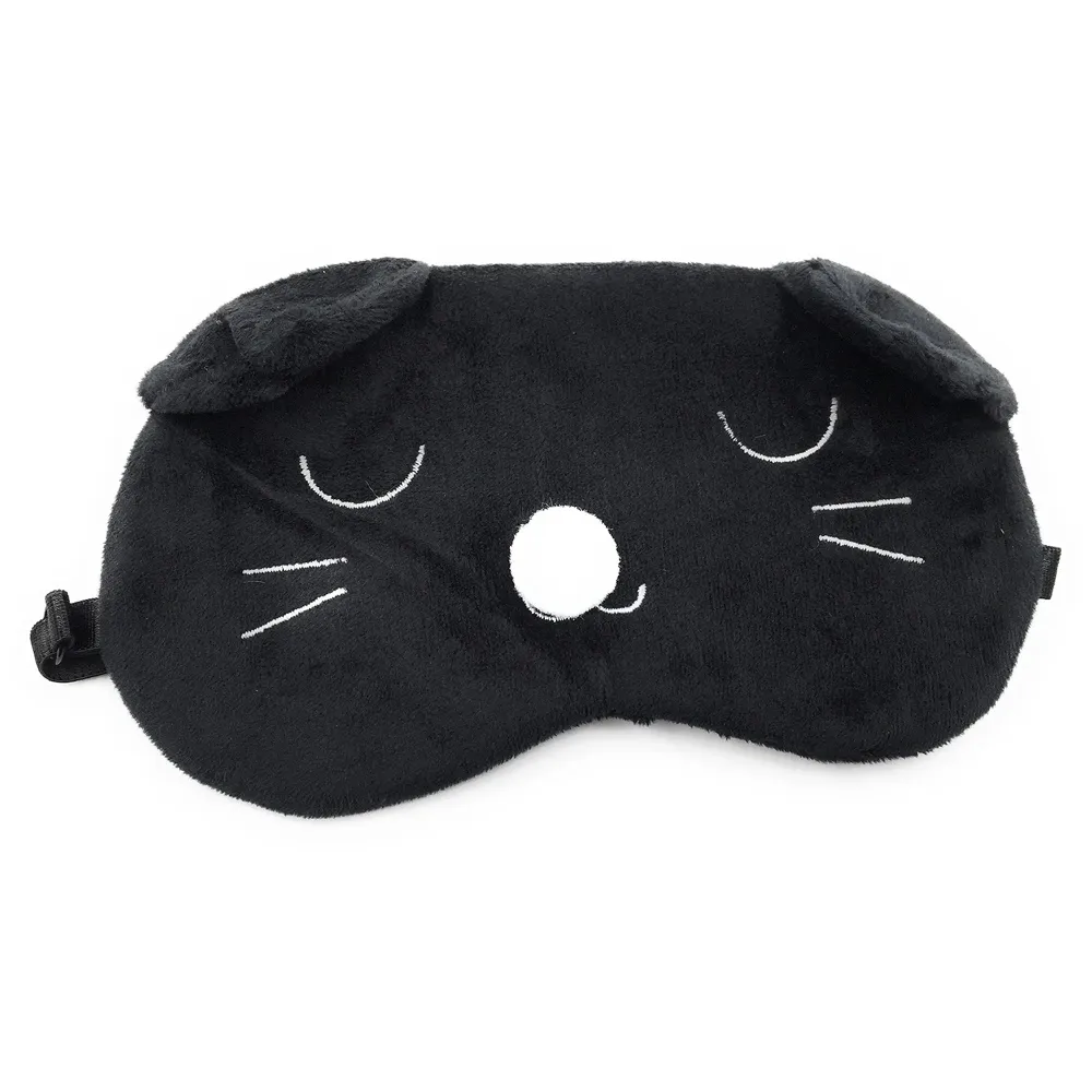 Cute Cat Eye Shade Cartoon Blindfold Eyes Cover Sleeping Travel Rest Patch Blinder Relax , Complete black-out Design, snooze , slumber , hibernate ~ Super Soft & Comfortable For Proper Sleep (Cat) - 2